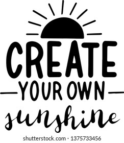 Create your own sunshine for T-shirt decoration 