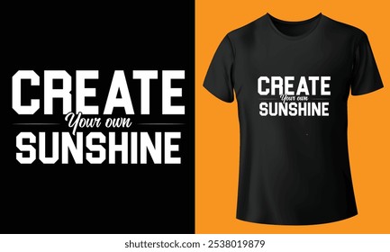 Create su propio diseño de la camiseta del sol, diseño de la camiseta de la tipografía