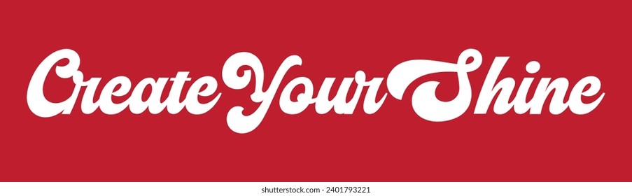 create your shine text on red background.