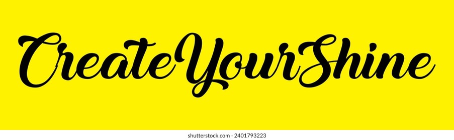 create your shine text on yellow background.