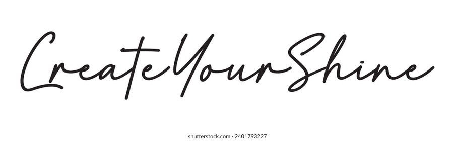 create your shine text on white background.