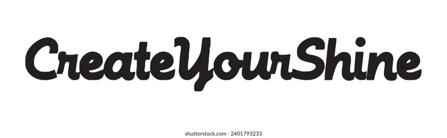 create your shine text on white background.