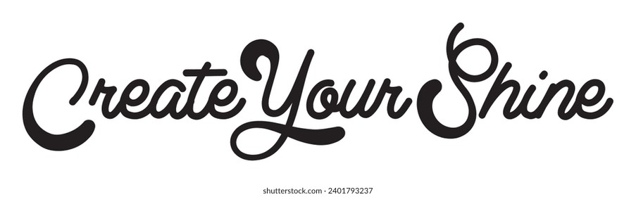 create your shine text on white background.