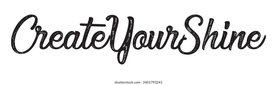 create your shine text on white background.