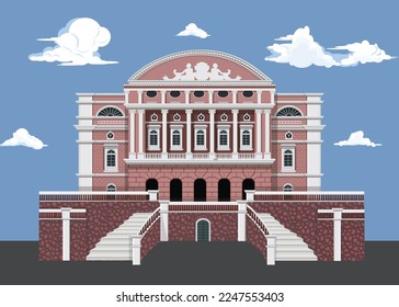 Teatro Amazonas de Brasil creado en ilustración vectorial