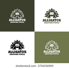 Created for conservation groups and nature brands seeking a memorable Alligator Snapping Turtle emblem identity.