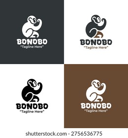 Created for conservation programs and eco companies seeking a memorable Bonobo emblem identity.