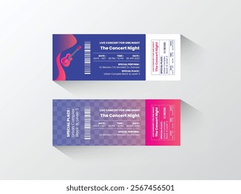 Created a creative and colorful ticket design template for party or festival ticket design.