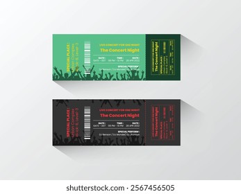 Created a creative and colorful ticket design template for concert and festival ticket design.