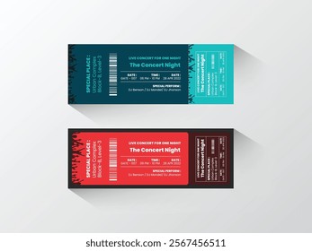 Created a creative and colorful ticket design template for festival ticket design.