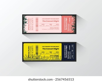 Created a creative and colorful ticket design template for concert, party, and festival ticket design.