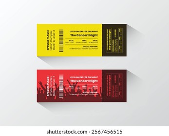 Created a creative and colorful ticket design template for concert, party, or festival ticket design.