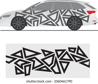 Created design of car decal (stickers) in vectors, ready for use on a car, van or truck with the possibility of editing
