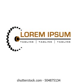 created for engineering company; abstract gear graphic; representative of function; work; create; teamwork; copper & black colors:
