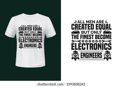 Created Equal mechanical engineer vector t shirt design