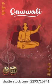 created an eye-catching and visually appealing poster for a Qawali night event using Adobe Illustrator. Its musical night poster for auidence