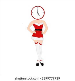 I created a female Santa Claus character who will welcome Christmas Eve in the form of a vector illustration