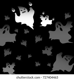 Created Halloween mad ghosts abstract background, stock vector