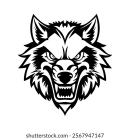 created an iconic logo design with an illustration of a wolf's head