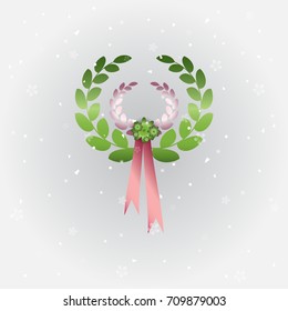 Created laurel wreath on grey background, stock vector