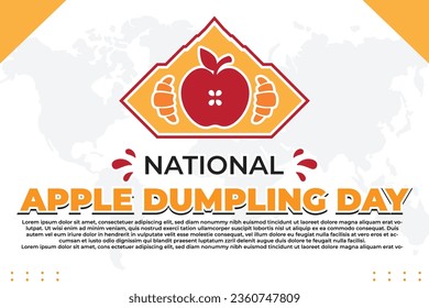 I created a National Apple Dumpling Day design using attractive red and orange colors with an apple pyramid and croissant icon. Buy now to get illustrator files now.