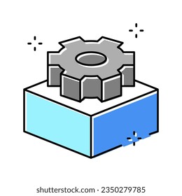 vector de icono de color de objeto 3d creado por el producto. signo de objeto 3d del producto creado. ilustración de símbolo aislado