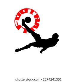 I created a silhouette of a footballer doing an overhead kick