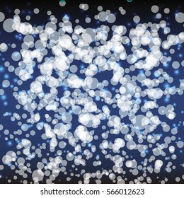 Created snow from the sky face up view, stock vector