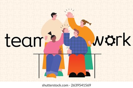 I created various illustrations related to teamwork.