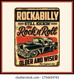 “Rockabilly" was created with vector format. Can be used for digital printing and screen printing