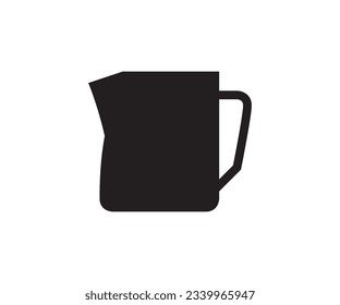 Creé una silueta vectorial de la herramienta de café, a saber, la herramienta de jarra de leche. herramienta de vertido de leche de café de arte