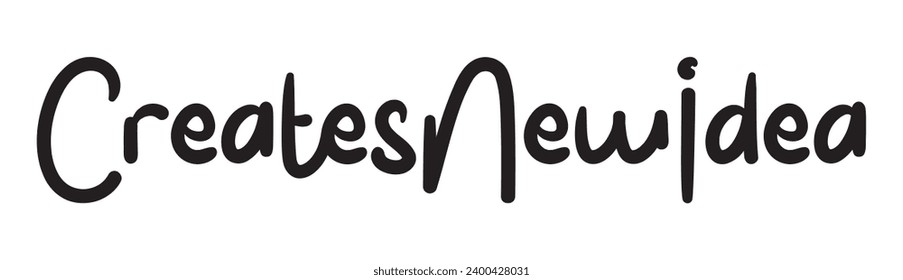 creates new idea text on white background.