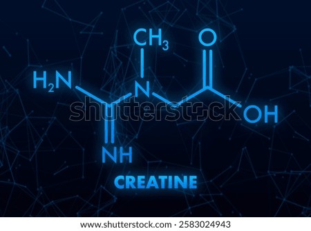 Creatine Structural Chemical Formula with Plexus Background