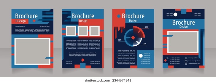 Creating brand identity blank brochure design. Template set with copy space for text. Premade corporate reports collection. Editable 4 paper pages. Ubuntu Condensed, Arial Regular fonts used