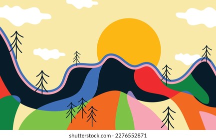 Creating Bright and Cheerful Landscapes: Colorful Vector as an Expression Medium