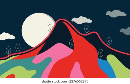 Creating Bright and Cheerful Landscapes: Colorful Vector as an Expression Medium