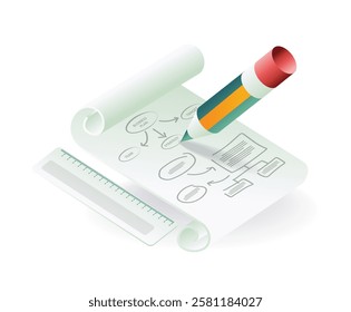 Creating a business plan concept illustration