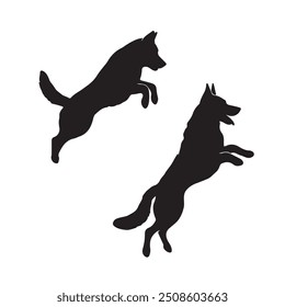 Creating a dog jump Silhouettes with White Background