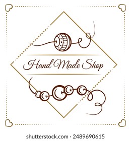 Creating an elegant logo for a handmade shop with a focus on artistic boho style beads is ideal for craft and artisan stores