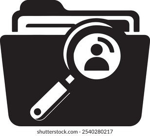 Creating a "Folder Icon Silhouette with White Background" involves designing a clean, minimalist graphic representation of a folder.