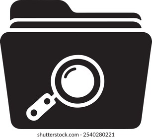 Creating a "Folder Icon Silhouette with White Background" involves designing a clean, minimalist graphic representation of a folder.