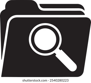 Creating a "Folder Icon Silhouette with White Background" involves designing a clean, minimalist graphic representation of a folder.