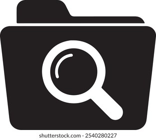 Creating a "Folder Icon Silhouette with White Background" involves designing a clean, minimalist graphic representation of a folder.