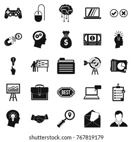 Creating game icons set. Simple set of 25 creating game vector icons for web isolated on white background
