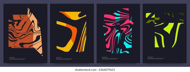 Creating Gradient Vector Art of Liquid Lines and Optical Stripes. Trendy Design Style Inspired by the Retro 60s and 70s for Branding, Advertising, Promo Materials, Banners, Posters, Cards, Covers. 