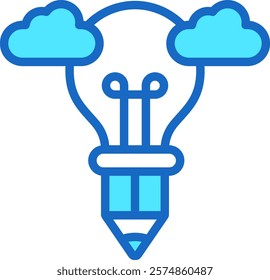 Creating Icon Blue Color Vector Illustration