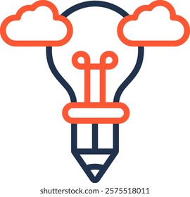 Creating Icon Color Line Vector Illustration