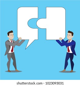 Creating ideas and conversation - cooperation. Business vector concept illustration