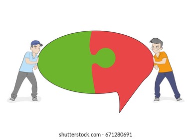 Creating ideas - cooperation. Business vector concept illustration