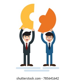 Creating ideas - cooperation. Business vector concept illustration